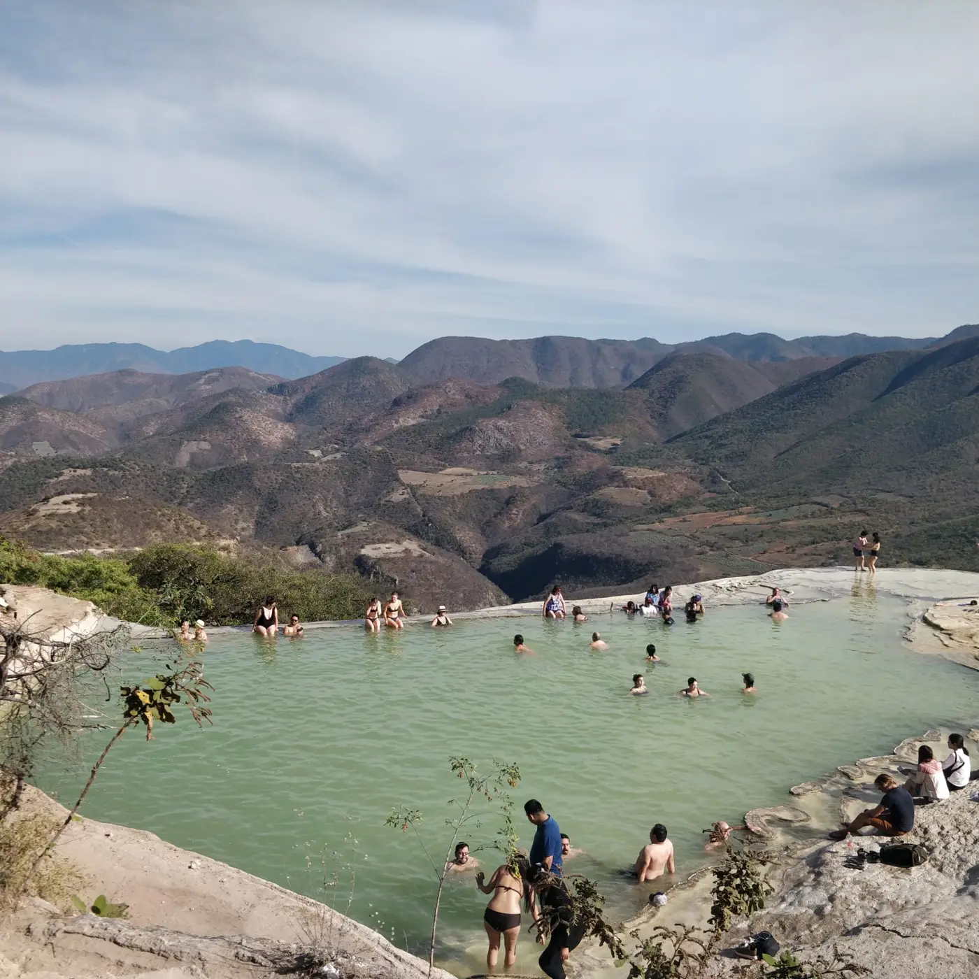 Natural mineral springs in the mountains